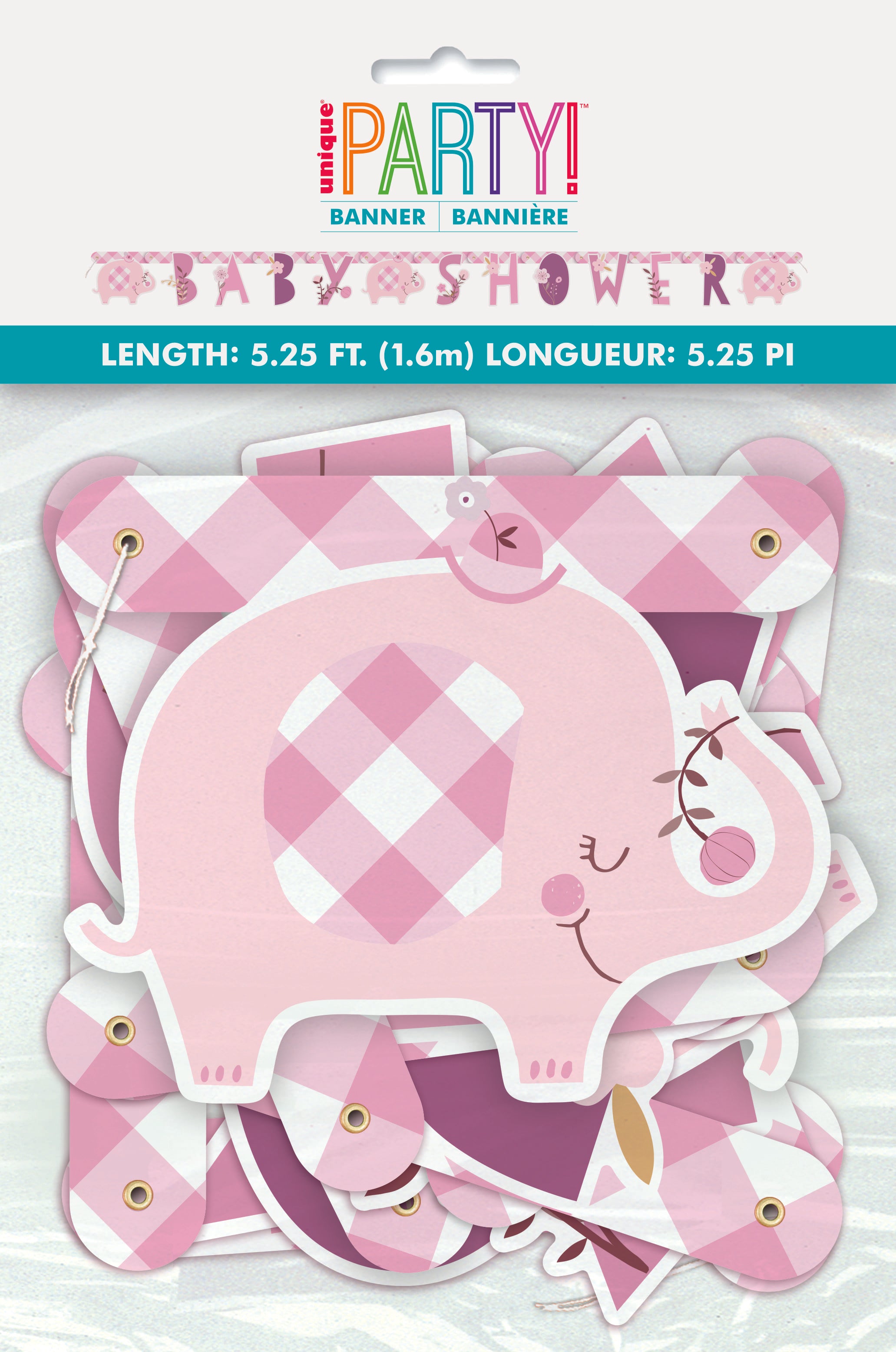 Banderín Baby Girl Elefante Floral x 1 UND