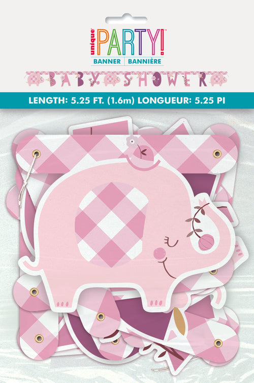 Banderín Baby Girl Elefante Floral x 1 UND