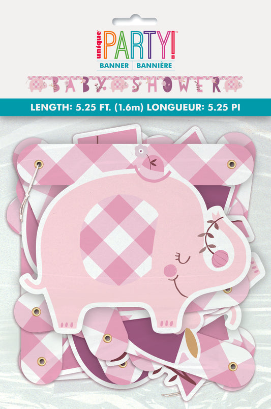 Banderín Baby Girl Elefante Floral x 1 UND