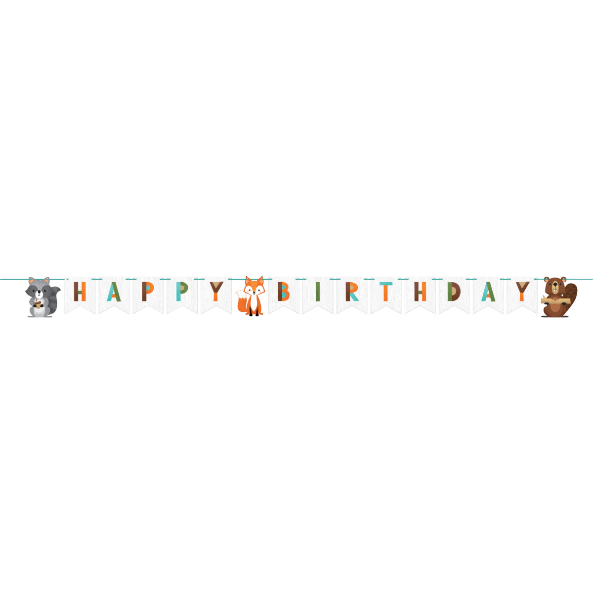Banderin Cumpleaños Animales del bosque x 1 UND