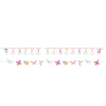 Banderín Happy Birthday Hadas | Artículo decorativo para cumpleaños infantil