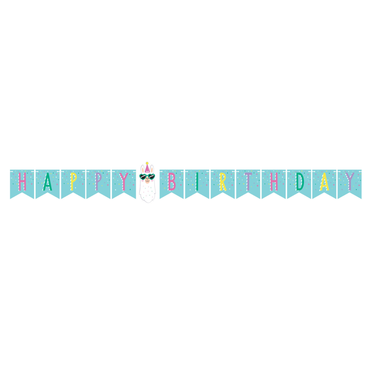 Banderín de Happy Birthday motivo Llama x 1 UND