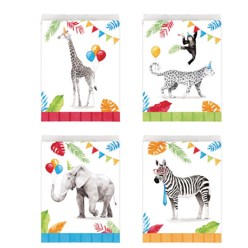 Bolsas de sorpresa Safari con mico, jirafa y elefante | Souvenirs infantiles