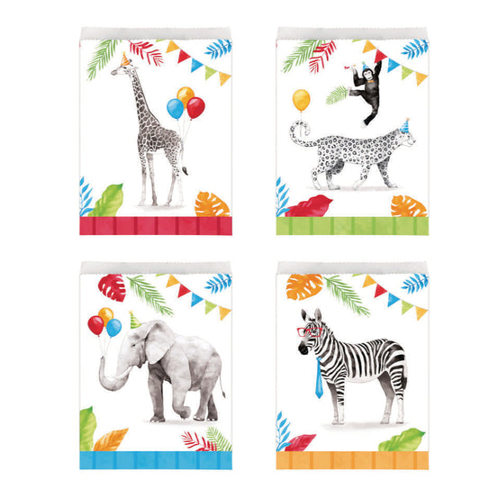 Bolsas de sorpresa Safari con mico, jirafa y elefante | Souvenirs infantiles