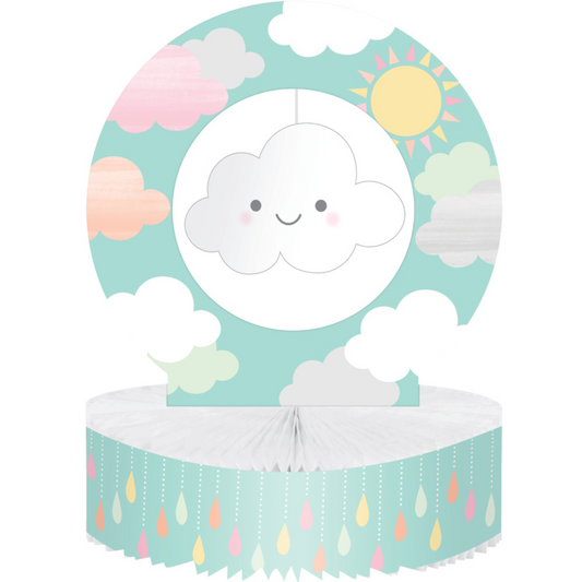 Centro de mesa baby shower Nubes