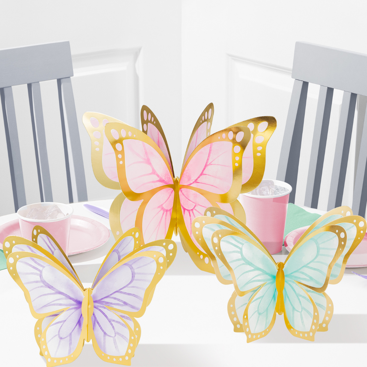 Centro de mesa figura mariposas x 3 UND