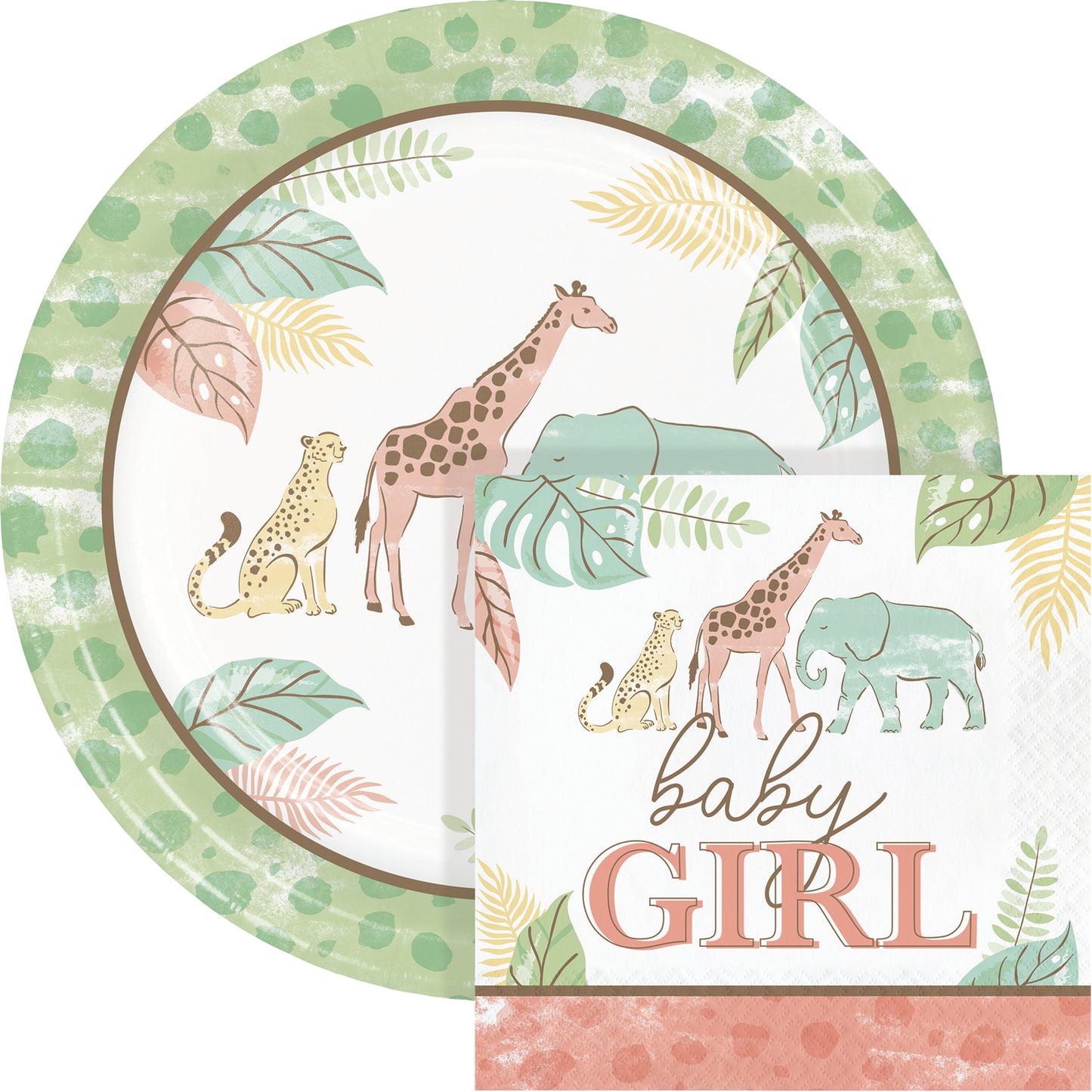 Servilletas grandes Safari Baby Girl x 16 UND