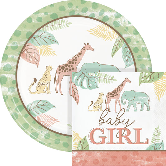 Servilletas grandes Safari Baby Girl x 16 UND
