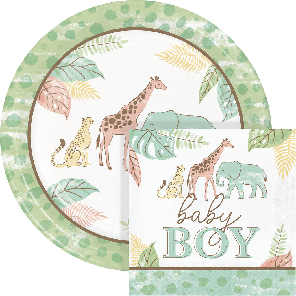 Servilletas grandes Safari Baby Boy x 16 UND