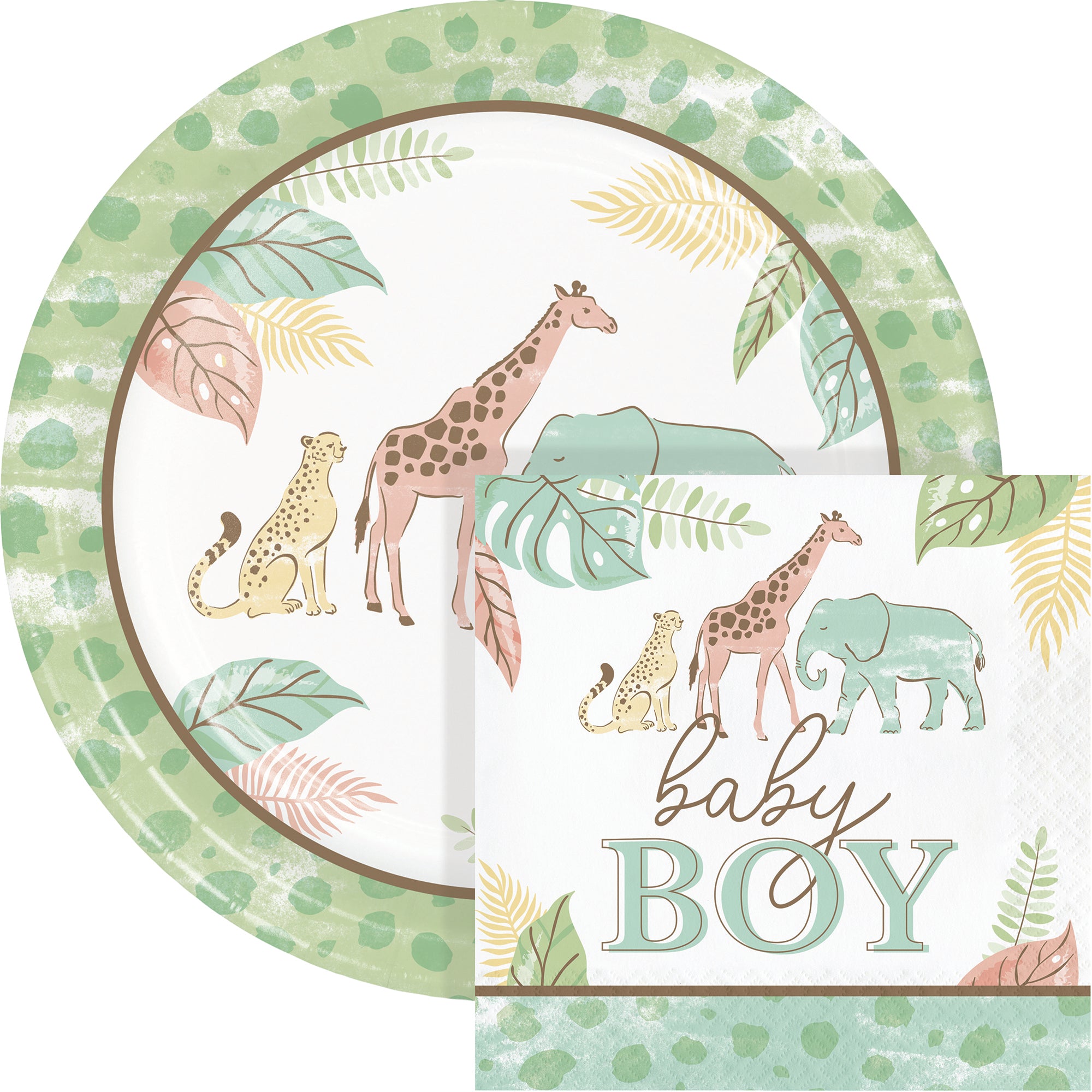 Servilletas grandes Safari Baby Boy x 16 UND