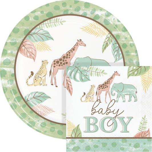 Servilletas grandes Safari Baby Boy x 16 UND