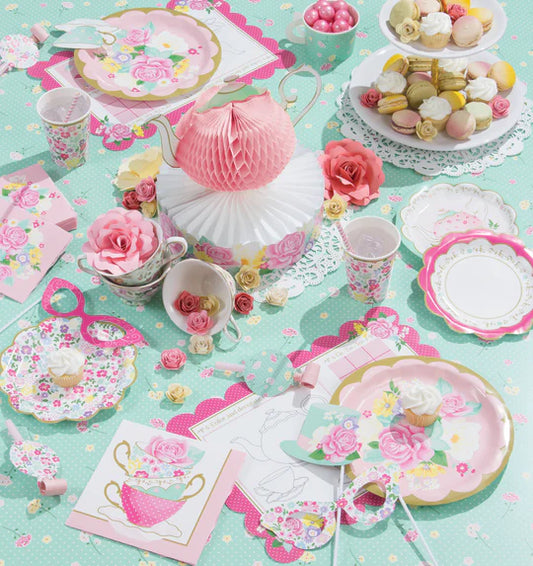 Kit de fiesta de cumpleaños floral tea