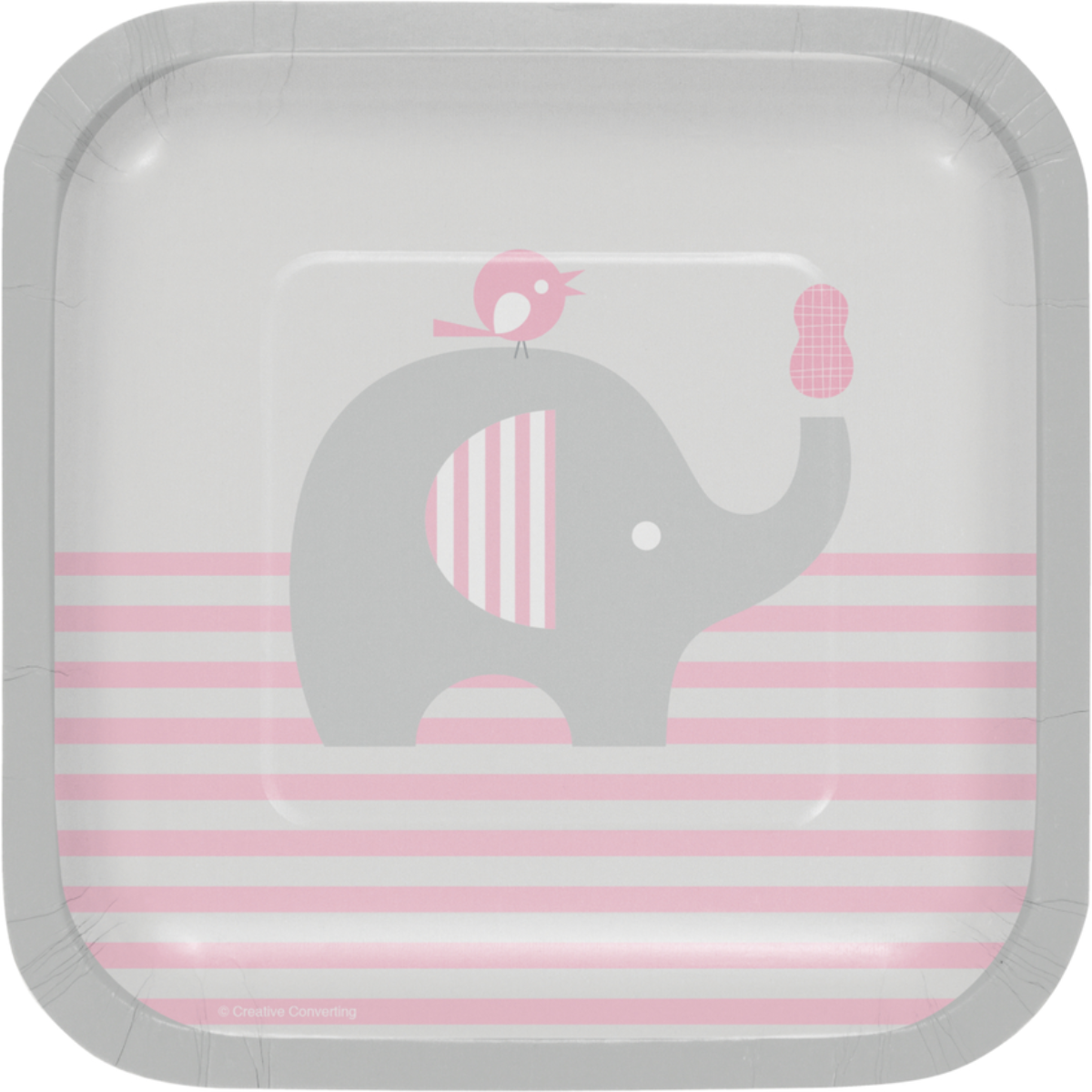 Plato baby girl elefante 17.7cm x 8 UND