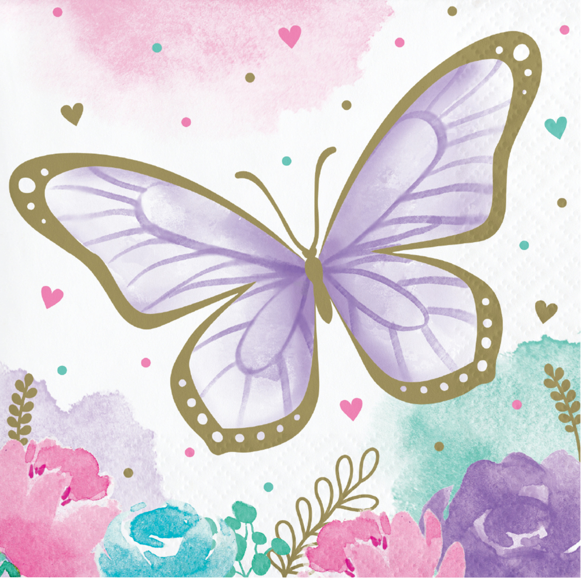 Servilleta pequeña fiesta Mariposa x 16 UND