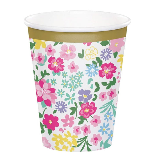 vasos de fiesta estampado floral