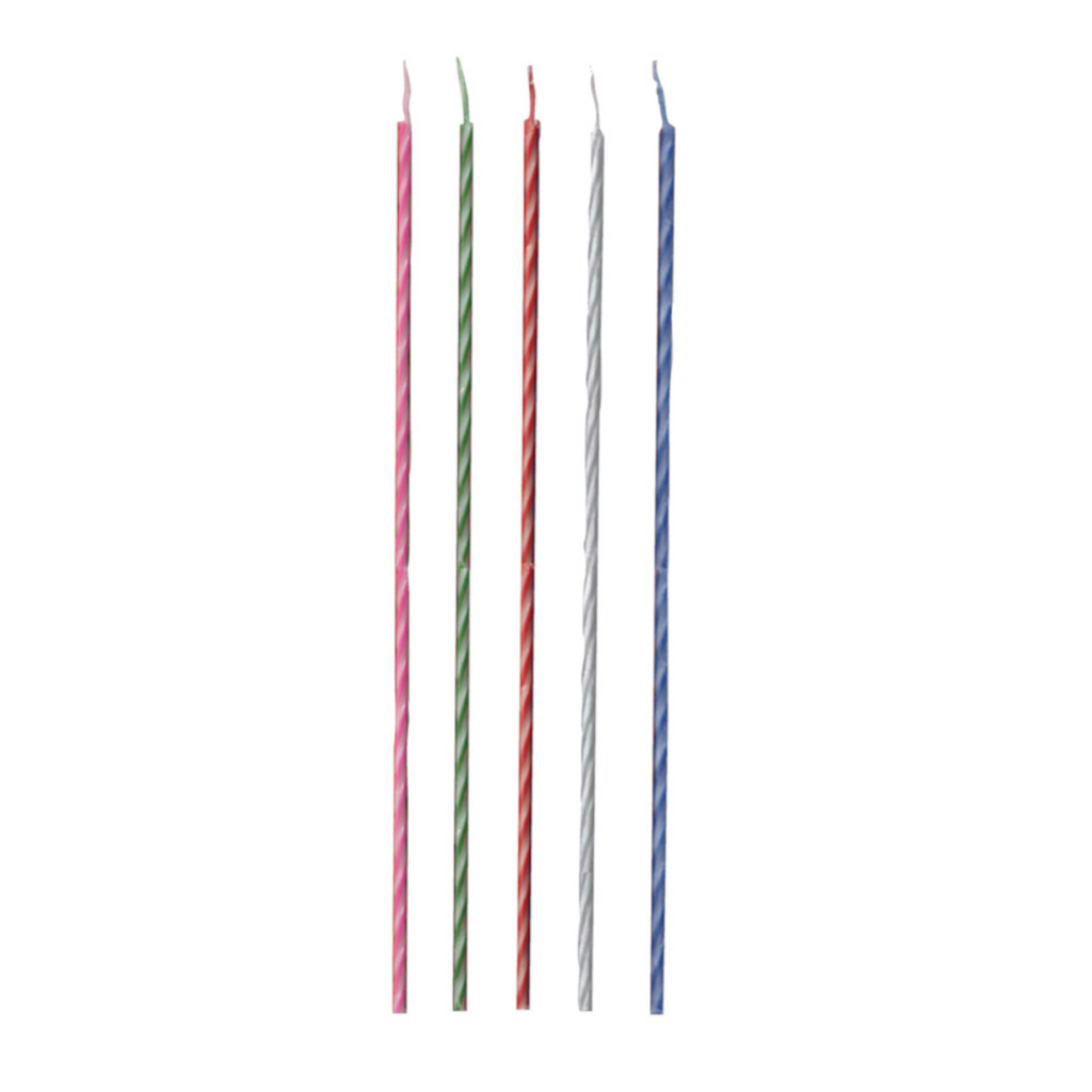 Velas largas de colores x 20 unid