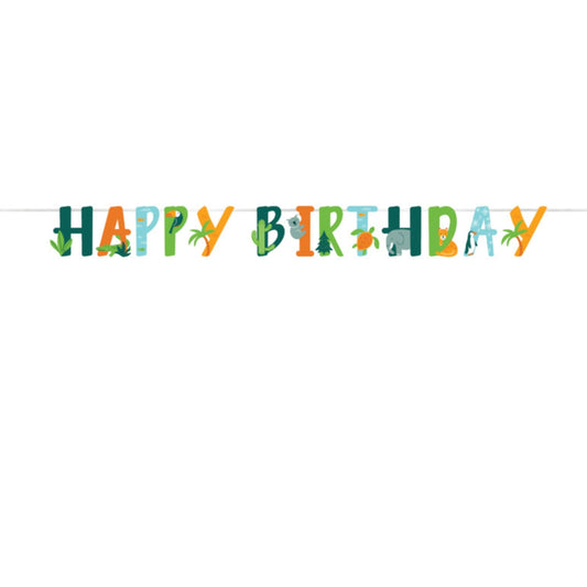 Banderín Happy Birthday World Adventure