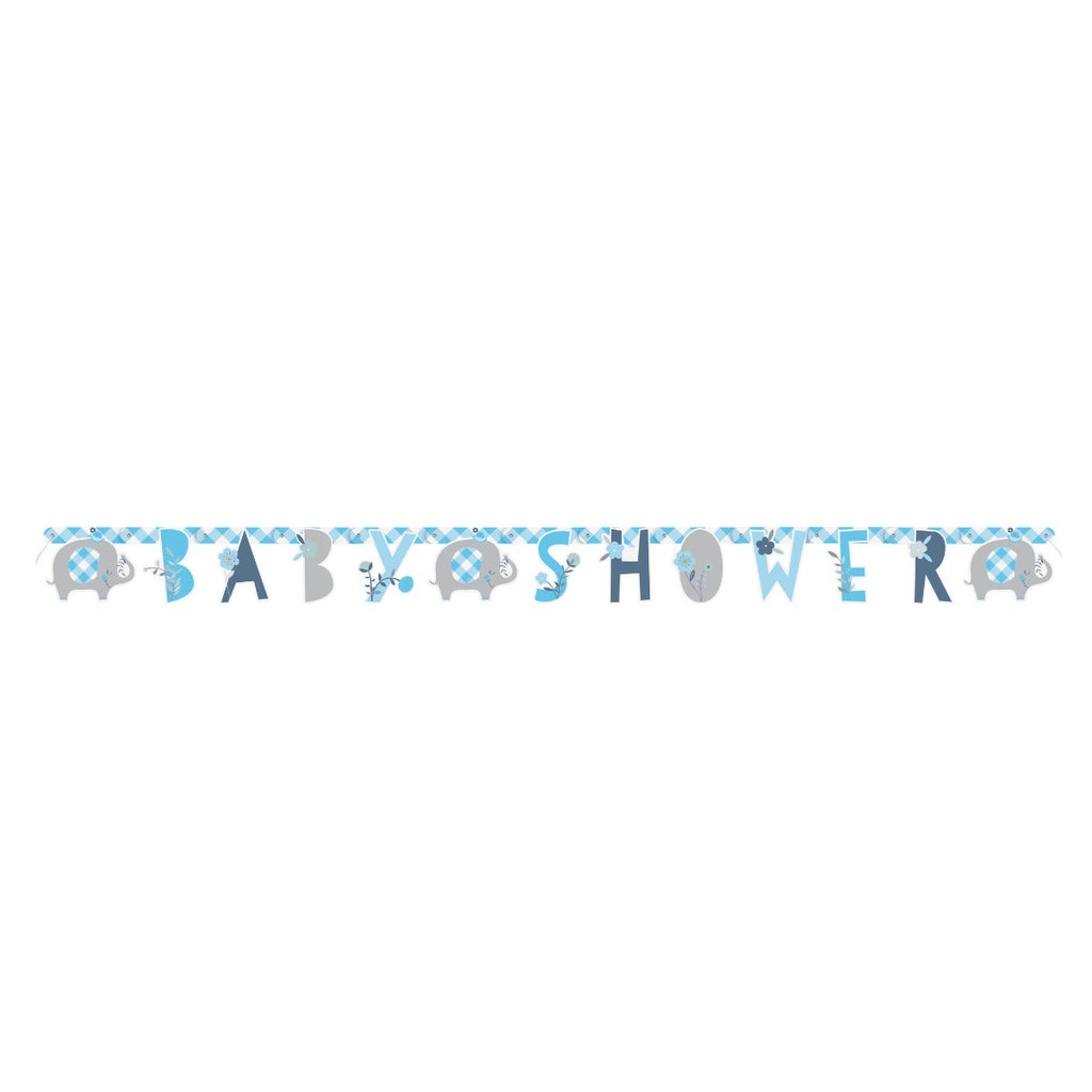Banderín Baby Shower Baby Boy Elefante x 1 UND