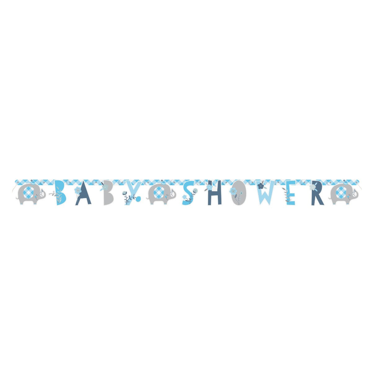 Banderín Baby Shower Baby Boy Elefante x 1 UND