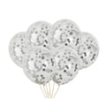 Pack Globos Transparente con Confeti Plateado x 6 UND