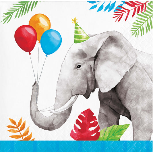 fiesta safari de cumpleaños servilletas elefante