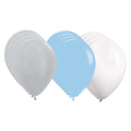 Globos Tonos Pastel Azul Plata x 12 UND