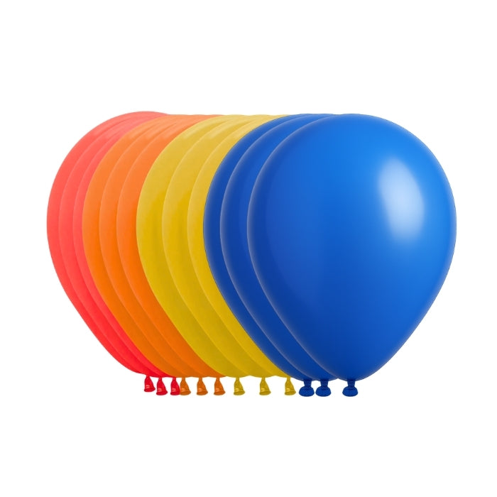 Globos colores primarios mate x12 unid