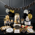 Kit Golden Wishes Negro/Dorado para 8 Invitados