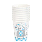 Vasos Baby Boy Elefante Cuadros 9oz x 8 UND