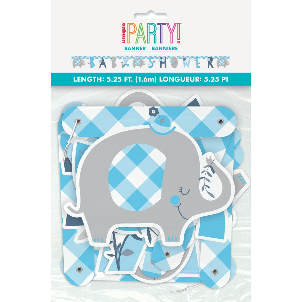 Banderín Baby Shower Baby Boy Elefante x 1 UND