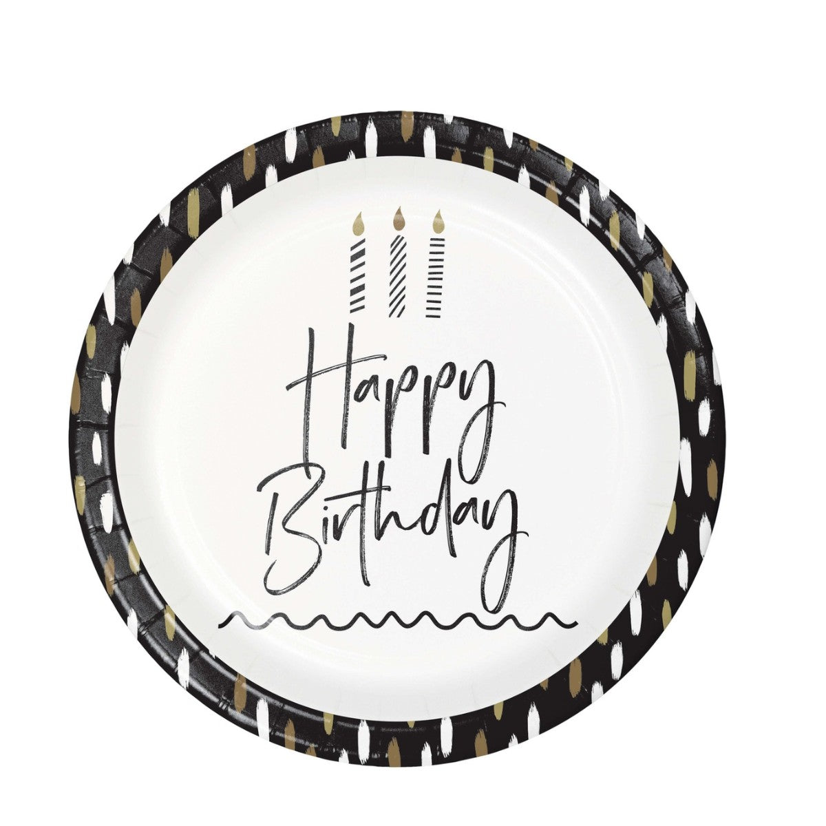 plato elegante cumpleaños adulto hombre negro dorado