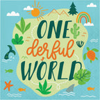 Servilletas de lujo World Adventure con mapa y detalles de naturaleza para primer año de niño