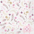 Servilletas Grandes Baby Girl Elefante Floral x 16 UND