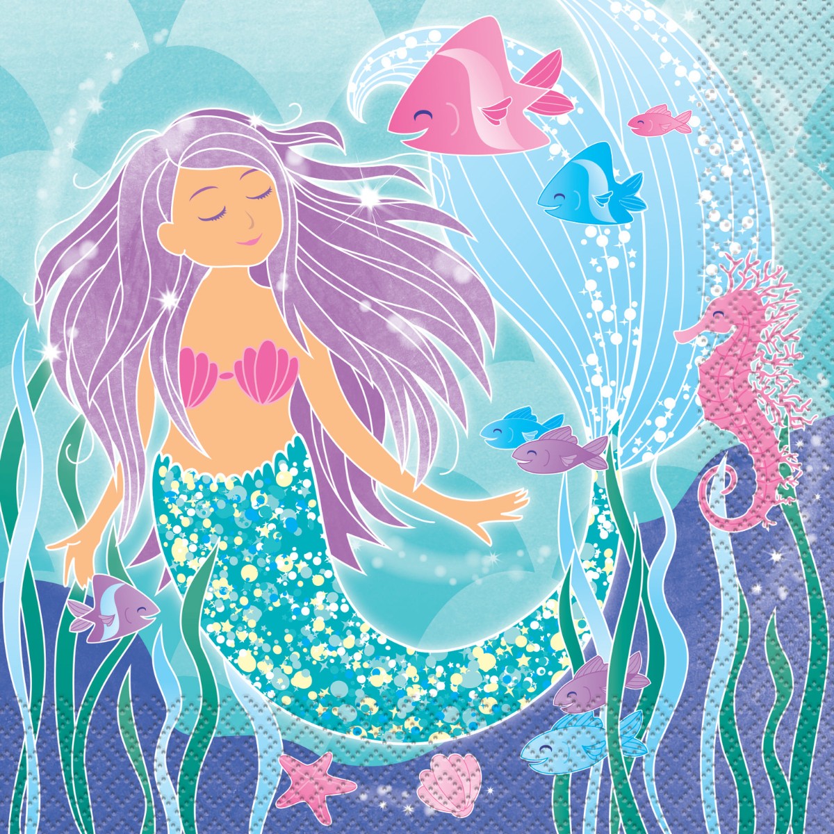 servilletas de lujo sirena decoración de fiesta infantil