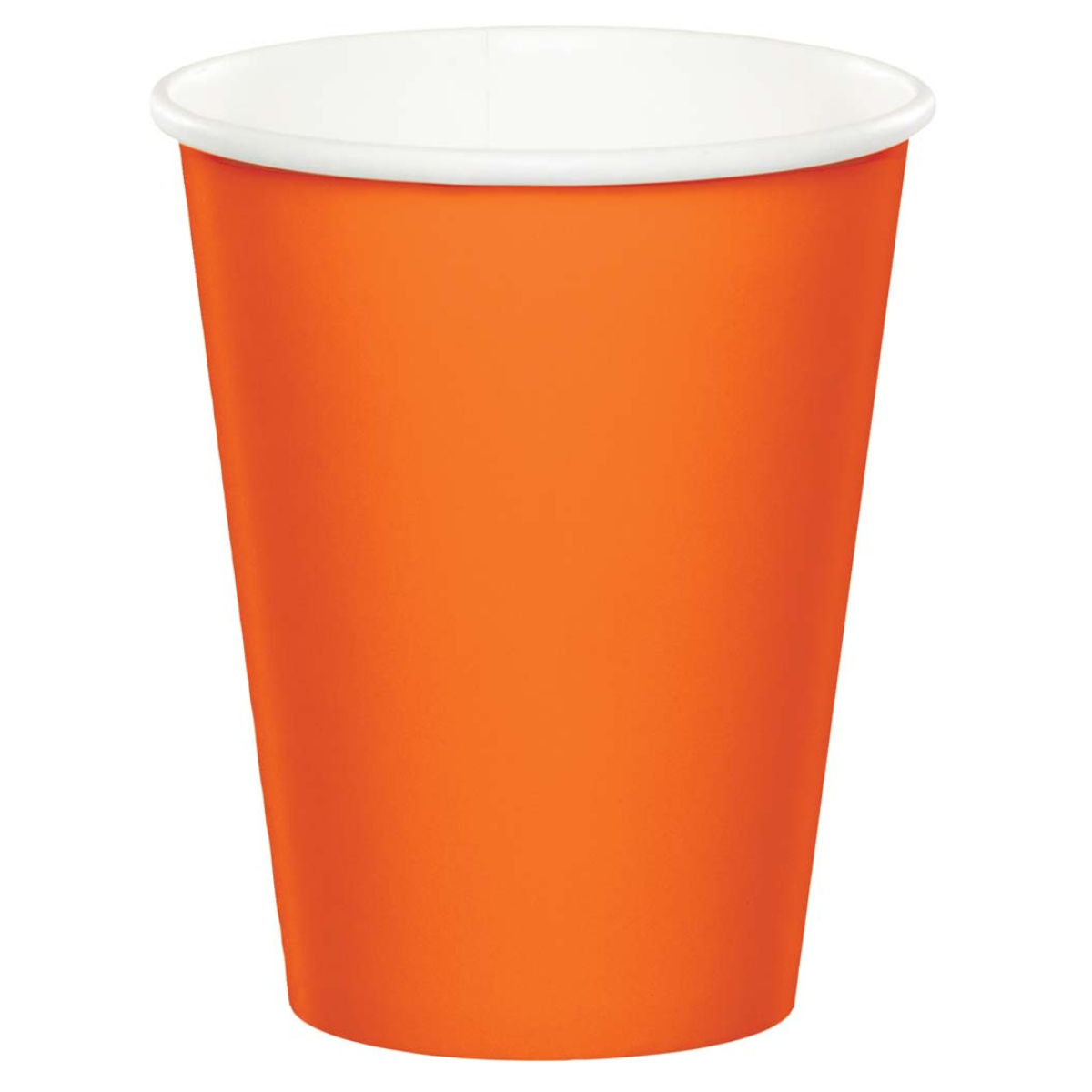 Vasos 9 oz. unicolor naranja x 8 UND