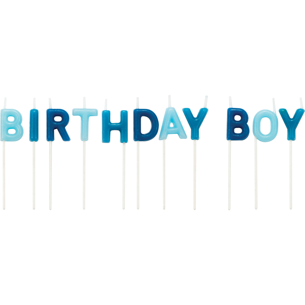 Velas Birthday Boy Azul | Decoración para Cumpleaños Niño